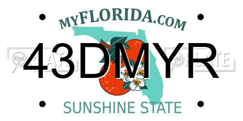 43DMYR Florida License Plate