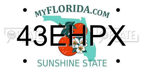 43EHPX Florida License Plate