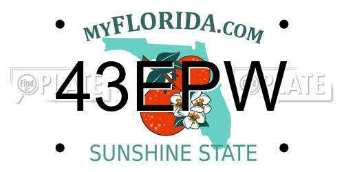 43EPW Florida License Plate