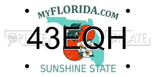 43EQH Florida License Plate