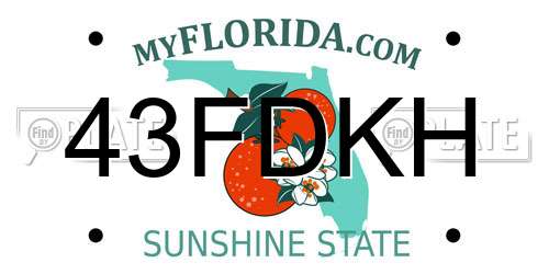 43FDKH Florida License Plate