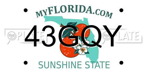 43GQY Florida License Plate