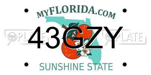 43GZY Florida License Plate