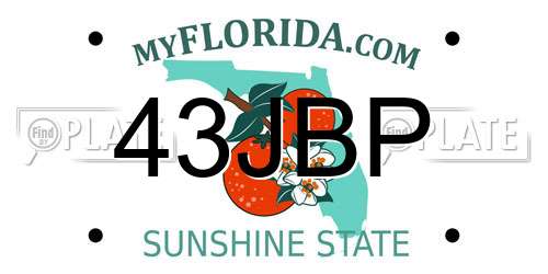 43JBP Florida License Plate