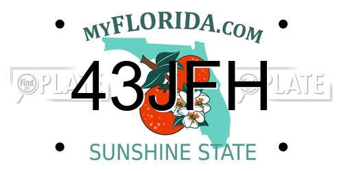 43JFH Florida License Plate