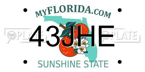 43JHE Florida License Plate
