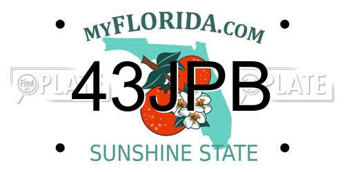 43JPB Florida License Plate