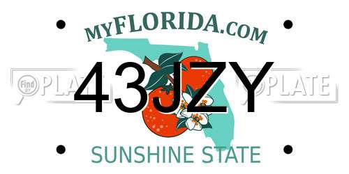 43JZY Florida License Plate