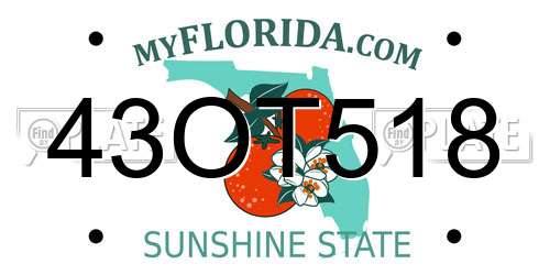 43OT518 Florida License Plate