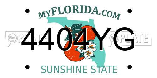 4404YG Florida License Plate