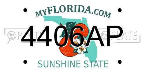4406AP Florida License Plate