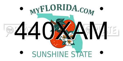 440XAM Florida License Plate