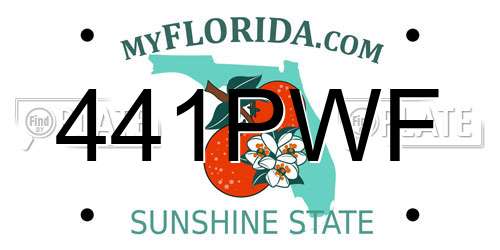441PWF Florida License Plate