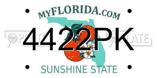 4422PK Florida License Plate