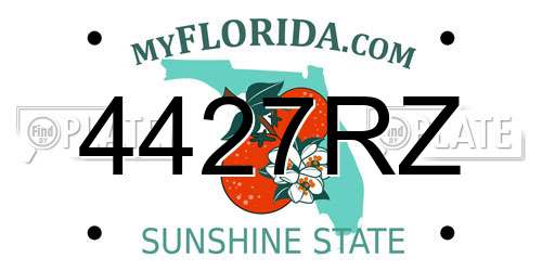 4427RZ Florida License Plate