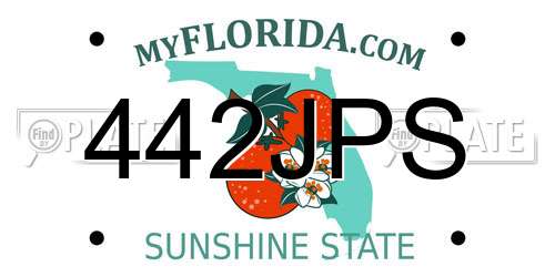 442JPS Florida License Plate