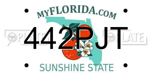 442PJT Florida License Plate