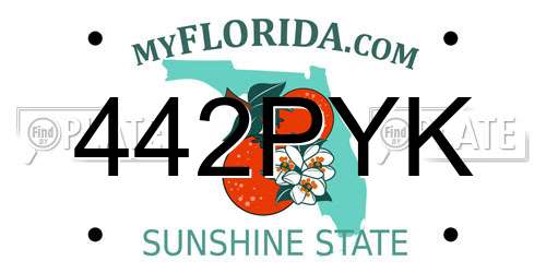 442PYK Florida License Plate