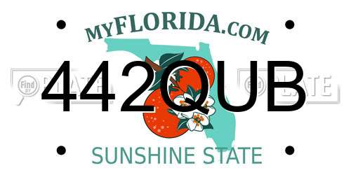 442QUB Florida License Plate