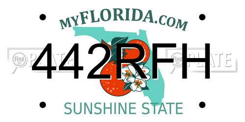 442RFH Florida License Plate