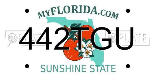 442TGU Florida License Plate