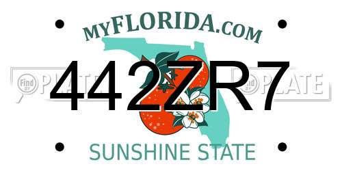 442ZR7 Florida License Plate