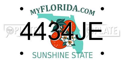4434JE Florida License Plate