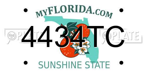 4434TC Florida License Plate