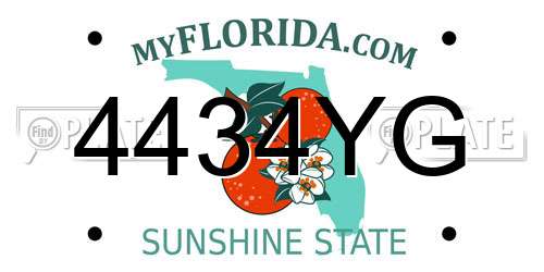 4434YG Florida License Plate