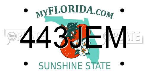 443JEM Florida License Plate