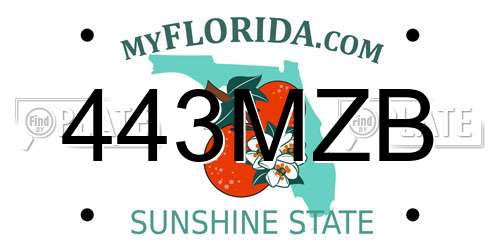 443MZB Florida License Plate
