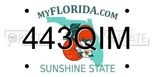 443QIM Florida License Plate