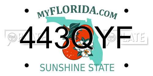443QYF Florida License Plate