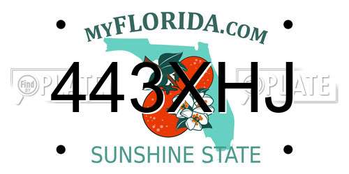 443XHJ Florida License Plate