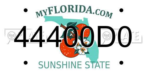 44400D0 Florida License Plate