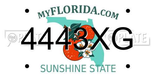4443XG Florida License Plate