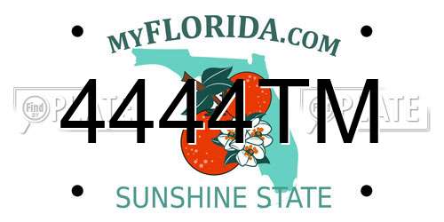 4444TM Florida License Plate