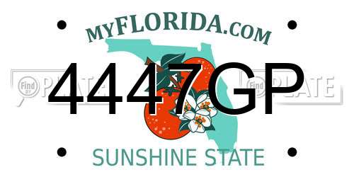 4447GP Florida License Plate