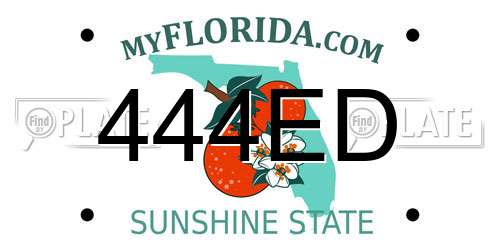 444ED Florida License Plate