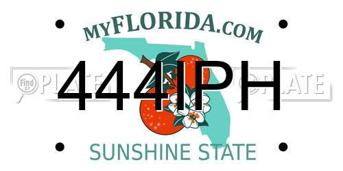 444IPH Florida License Plate