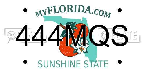 444MQS Florida License Plate