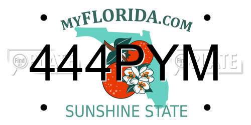 444PYM Florida License Plate