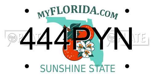 444PYN Florida License Plate