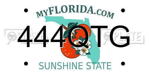 444QTG Florida License Plate