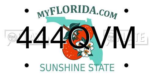 444QVM Florida License Plate
