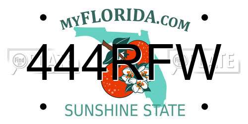 444RFW Florida License Plate