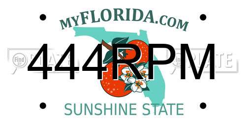 444RPM Florida License Plate
