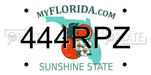 444RPZ Florida License Plate