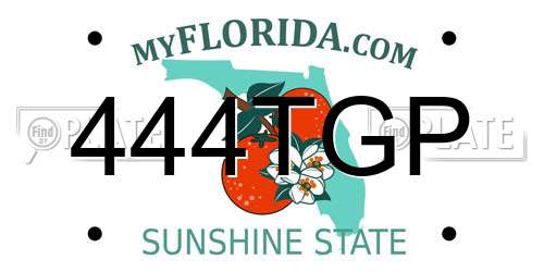 444TGP Florida License Plate