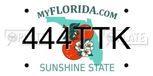 444TTK Florida License Plate
